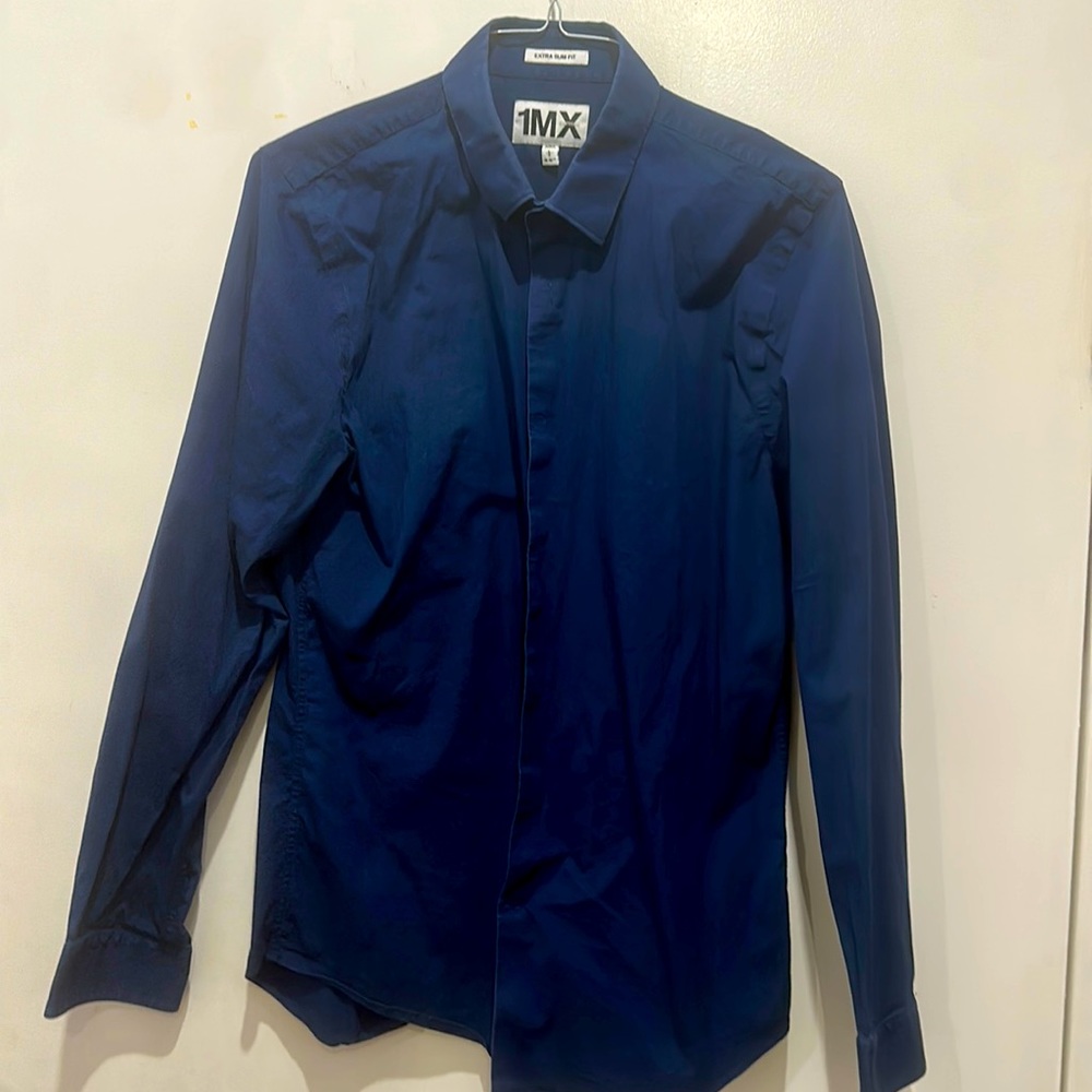 Men’s button up dress shirt express. Extra slim fit large.